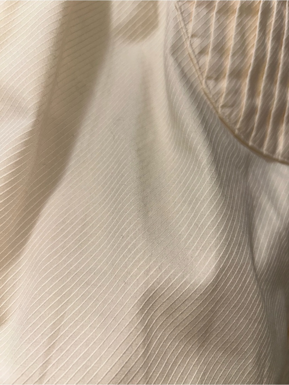 Lauren Ralph Lauren 1X Ivory Pleated Bib Front 100% Cotton Button Down - Picture 5 of 9